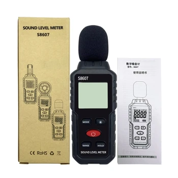Измервател на нивото на звука Цифров ръчен-DB метър Sonometros шум аудио-ниво метър 30-130dB децибели мини шум звукомер