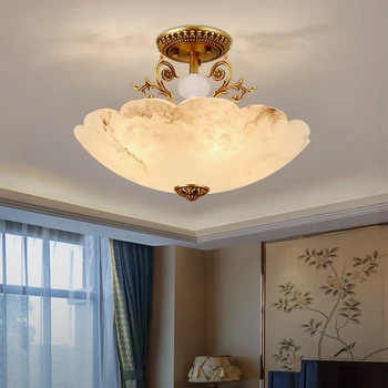 испански мрамор висулка лампа над маса за хранене Европа месинг хол спалня висящи светлина проучване коридор осветление