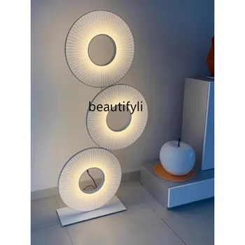 Италиански хол диван етаж лампа Nordic творчески спалня светлина и сянка изкуство дизайн акрилни декоративни лампа дома декор