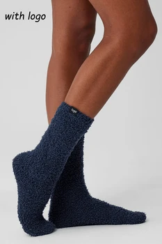 Йога чорап жени в тръба чорапи меки удобни дишаща топло плюшени чорап еластични корали кадифе подсилени етаж пух чорап