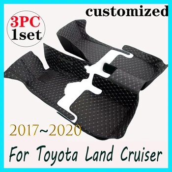 Килими за Toyota Land Cruiser 2020 2019 2018 2017 Автомобилни стелки Стайлинг Персонализирани интериорни аксесоари Кожени водоустойчиви килими