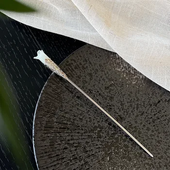 китайски стил магнолия цвете фиба жени метални пръчици за коса щипка за коса прости изящни темперамент аксесоари за коса