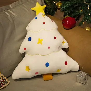 Коледно дърво форма възглавница удобна възглавница хвърлят възглавница за Коледа 19.69in уникален плюшени дърво форма възглавница за Коледа