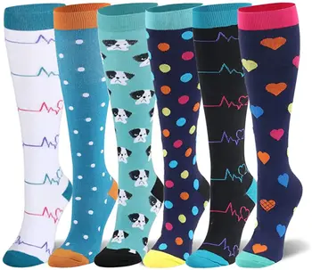 Компресионни чорапи Мъже Жени Спортни чорапи за бягане 20-30mmHg Оток Предотвратяване на разширени вени Чорапи за медицинска сестра Футболни чорапи