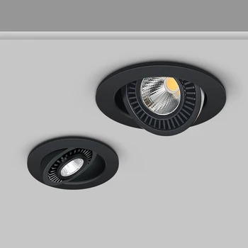  кръгла форма димиране LED 360 ъгъл регулируем 7W 10W 15W 18W COB вдлъбнати Downlight AC85-265V черно/бяло LED таван спот светлина