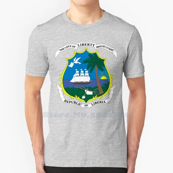 Либерия Лого на марката Висококачествени тениски 2023 Модна тениска Нова графична тениска