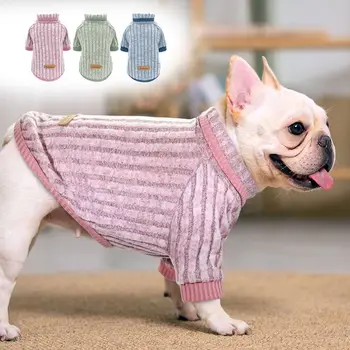 Мек домашен любимец куче пуловер пуловер поло зимно кученце костюми дебели топли домашни кучета котка дрехи