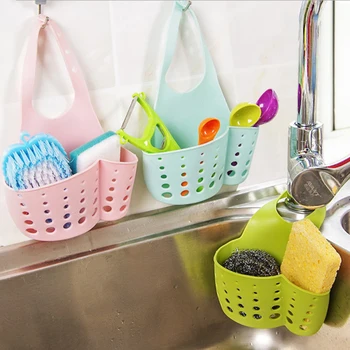 Мивка рафт сапун гъба канализация багажник силиконови кошница за съхранение чанта кранче притежателя регулируеми баня притежателя мивка кухненски аксесоари
