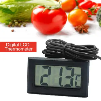 Мини LCD цифров термометър с водоустойчива сонда Вътрешен външен удобен температурен сензор за хладилник Хладилник Аквариум