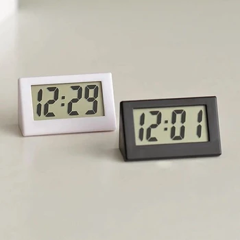 Минималистичен мини електронен часовник Silent Desk Time Display Електронен будилник Микрочасовник за настолен домашен офис Проучване