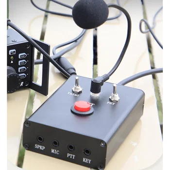 Многофункционален микрофон DIH-1For Yaesu и Xiegu късовълново радио CW ключ PTT поддръжка външен високоговорител / слушалки