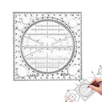 Многофункционален чертеж владетел Математика Рисуване Владетел Геометричен шаблон за чертеж с точен мащаб Ясно измерване на линийки