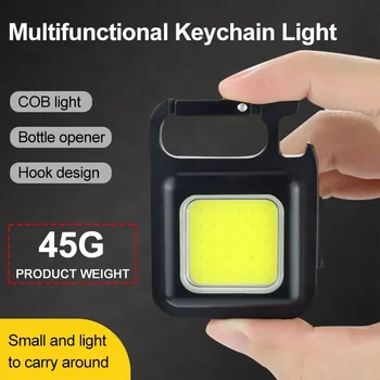 Многофункционално фенерче аварийна светлина USB зареждане Преносим ключодържател работна светлина COB светлина на открито къмпинг палатка риболов