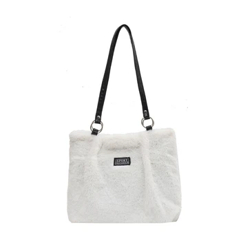 Модерен плюшен купувач рамо чанта модерен цип чанта с достатъчно място за съхранение за ежедневна употреба