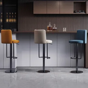 Модерни брояч бар столове Луксозни регулируеми дизайнерски бар стол бял въртящ се taburetes Altos Cocina кухненски мебели