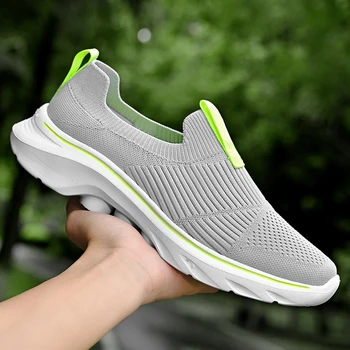 Мъжки мрежести ежедневни обувки 2023 Нова мода Леки дишащи обувки с мека подметка Летни спортове на открито Фитнес маратонки голям размер