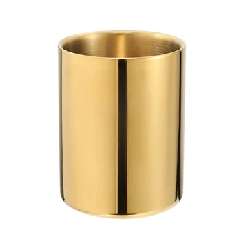 Неръждаема стомана писалка притежателя злато писалка чаша изящни метални ваза стая бюро орнаменти за учители студенти офис жени мъже
