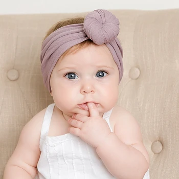 Нишине Бебе Момиче Найлонови ленти за глава с кръгла топка Ленти за коса Ластици Аксесоари за коса за новородено Малки деца Детски обвивки за глава
