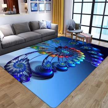 Нов 3D геометричен модел килими за хол спалня площ килим против хлъзгане масичка за кафе мек под мат скандинавски стил голям килим