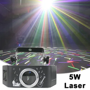 Нов 5W RGB Firefly лазерна светлина сцена парти DMX музикален контрол за Коледа сватба събитие празник DJ дискотека клуб лъч проектор