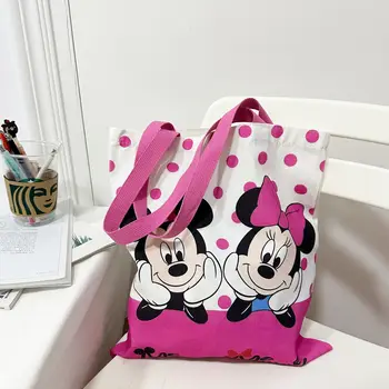 Нов Мики Маус голяма пазарска чанта Disney карикатура модел Мини Маус голям капацитет чанти модерен платно чанта за жени