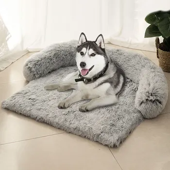 Нов цип разглобяем плюшен домашен любимец куче легло диван голям куче къща мат развъдник зимна топла котка матрак миещи се куче мат одеяло диван