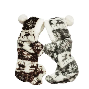 Новата есен и зима снежинка меко руно куче дрехи домашни любимци рокля модел корал кадифе елен Коледа кученце палто четири ха