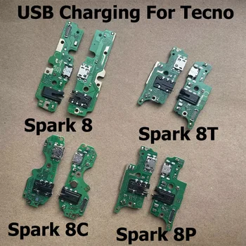 Ново за Tecno Spark 8 8C 8P 8T USB зареждане док борда конектор зареждане Flex кабел