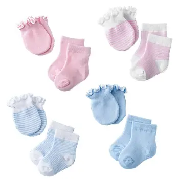 Новородено без ръкавици за надраскване с чорапи за бебета Унисекс ръкавици за недоносени ръкавици
