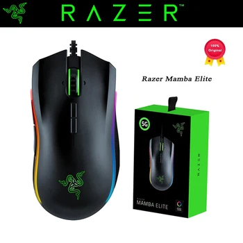 Оригинален Razer Mamba Elite Mouse Wired Gaming 16000 DPI оптичен сензорКомпютърна периферия за настолен лаптоп Геймъри за електронни спортове