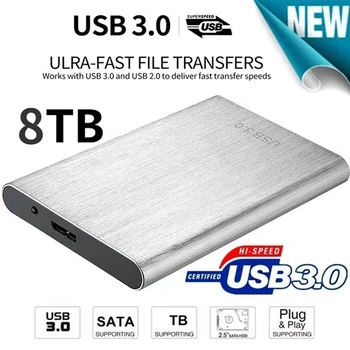 Оригинален преносим високоскоростен SSD / HDD 2TB / 4TB / 8TB / 16TB / 30TB външен твърд диск за масово съхранение USB 3.0 интерфейс памет твърд диск