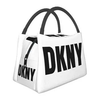 Персонализирана черна DKNY чанта за обяд Мъже Жени Охладител Топлоизолирани кутии за обяд за работа Пиник или пътуване