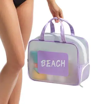 плажна пазарска чанта преносим басейн голяма пазарска чанта водоустойчив цип чанта мокро и сухо разделяне организатор голям капацитет за пътуване плуване