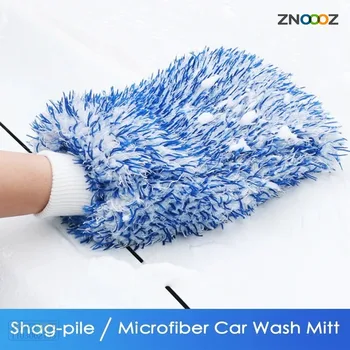 Плюшена ръкавица за автомивка микрофибър Дебели ръкавици за почистване на автомобили Аксесоари за автомивки Инструменти за почистване на автомобили