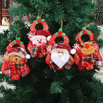Плюшени орнаменти за коледно дърво Коледна украса за дърво дърво суспендиране декор мека тъкан Създаване на коледно настроение за