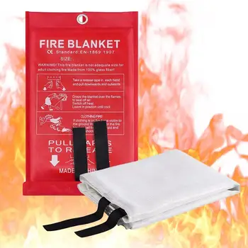 Пожарно одеяло Високо топлоустойчиво одеяло за пожарна безопасност 1x1m Огнеупорно одеяло Пожарогасително одеяло за къмпинг грил