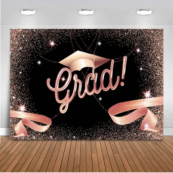 Поздравления Grad Фон розово злато Дипломиране абитуриентски парти клас на 2024 банер фон за фото студио персонализирате доставки prop