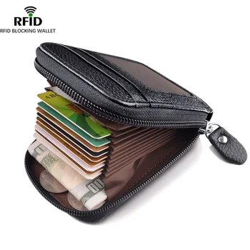 Портфейл за мъже Притежател на кредитна карта RFID блокиране цип джоб чанта за мъже Rfid Man портфейл