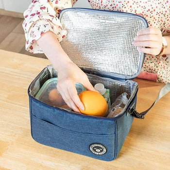 Преносима чанта за обяд Хранителна термична кутия Издръжлива водоустойчива офис охладителна кутия за обяд с органайзер за рамо Органайзер Изолиран случай
