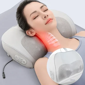 Професионално електрическо отопление на врата рамо обратно тяло електрически масаж възглавница Shiatsu здраве Cojines Massageador устройство