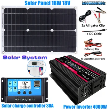 Пълен генератор на слънчева енергия Домашна мрежова система Универсален монтаж Контролер за захранване на батерията Предупреждение за високо ниско напрежение