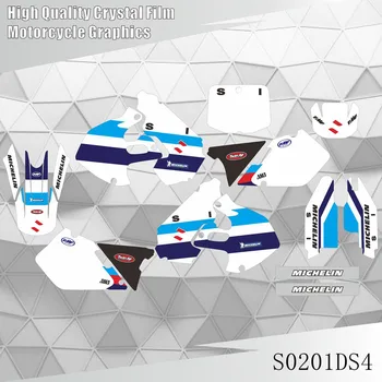 Пълна графика Стикери стикери Мотоциклет фон Име на потребителски номер за SUZUKI RM125 250 RM125 RM250 1999 2000