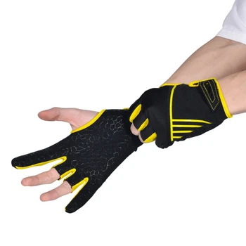  Ръкавици против хлъзгане Спортни боулинг ръкавици Мъже Жени Удобни ръкавици за боулинг с половин пръст Ръкавици за боулинг Аксесоари