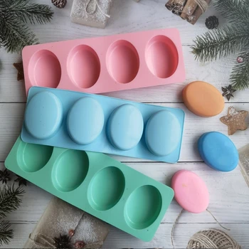 Ръчно изработен кръгъл сапун мухъл DIY лосион шампоан бар сапун вземане на квадратен сапун силиконови форми за бомби за баня Луфа сапун-декор