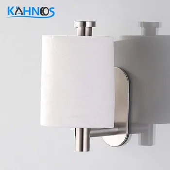 Самозалепващ се държач за тоалетна хартия от неръждаема стомана Организатори Бар кърпа Ring Rail Rack Непробиващи тоалетни аксесоари