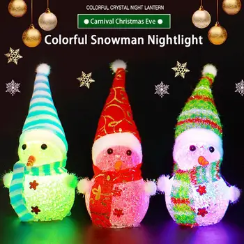 Светне коледна украса блясък елен снежен човек дърво лампа Коледа Коледа декор лампа конуси кристална нощна светлина Po R3N4