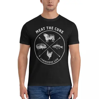 Свободно време Месо Лечението Carnivore Life тениска мъже кръгла яка 100% памук T риза Лечението къс ръкав Tees летни върхове