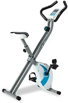 Сгъваем фитнес велоергометър - стационарен изправен тренировъчен велосипед с удобна възглавница на седалката и LED дисплей Сърдечен ритъм с 8