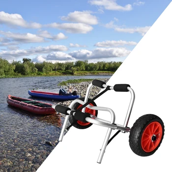 Сгъваема количка за каяк Количка за кану Dolly Kayak Транспортен превозвач с 10 инчови твърди гуми Аксесоари за сърф Водни спортове