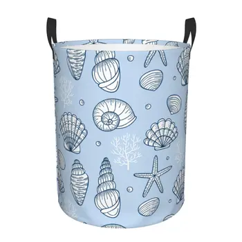 Сгъваема кошница за пране за мръсни дрехи Корал Морска тема Пречка за съхранение Детски бебе Организатор на дома